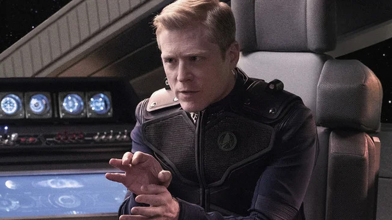 Paul Stamets looking serious and sitting on a chair on Star Trek: Discovery