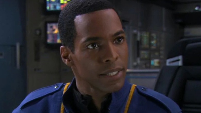 Travis Mayweather looking intense on Star Trek: Enterprise