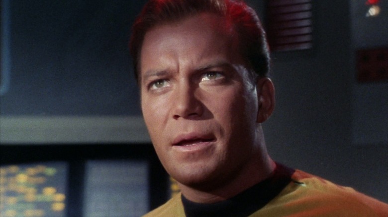 William Shatner as James T. Kirk, close-up