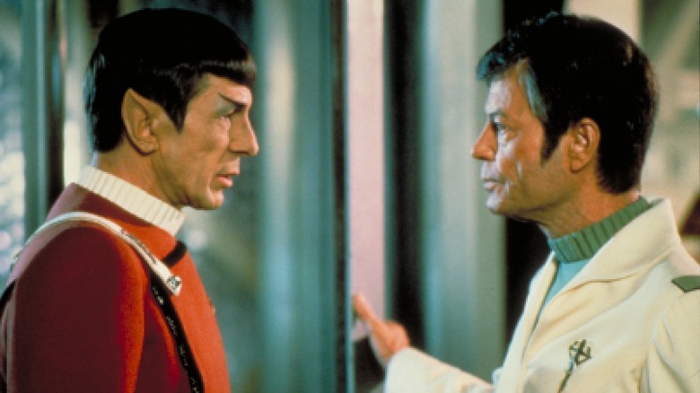 Spock talking to Dr. McCoy