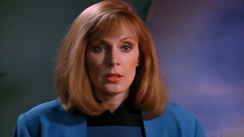 Beverly Crusher looking concerned