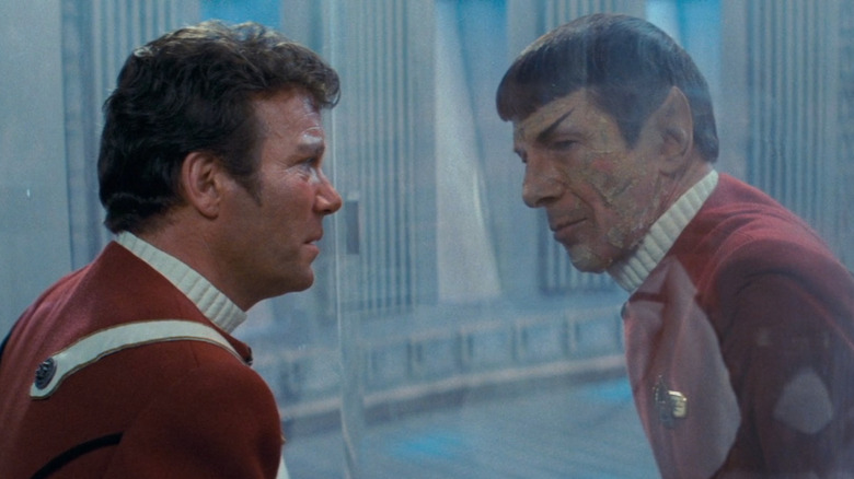 Spock comforting Kirk