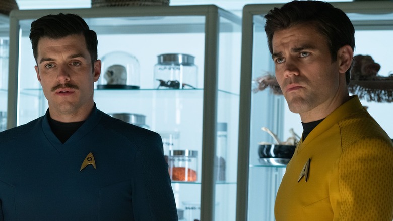 Sam and Jim Kirk aboard Enterprise on Star Trek: Strange New Worlds (2022 - 2025)