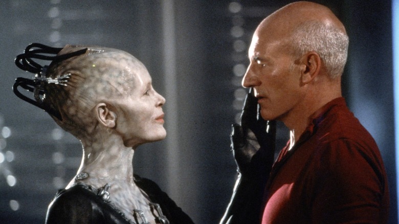 Captain Picard and the Borg Queen together in "Star Trek: First Contact"
