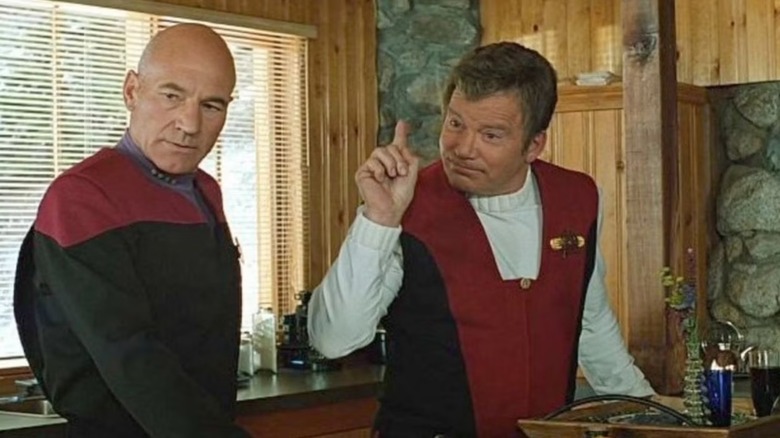 Picard standing beside Kirk in The Nexus in "Star Trek Generations"