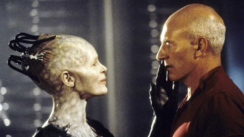 Picard encounters the Borg Queen in "Star Trek: First Contact" (1996)