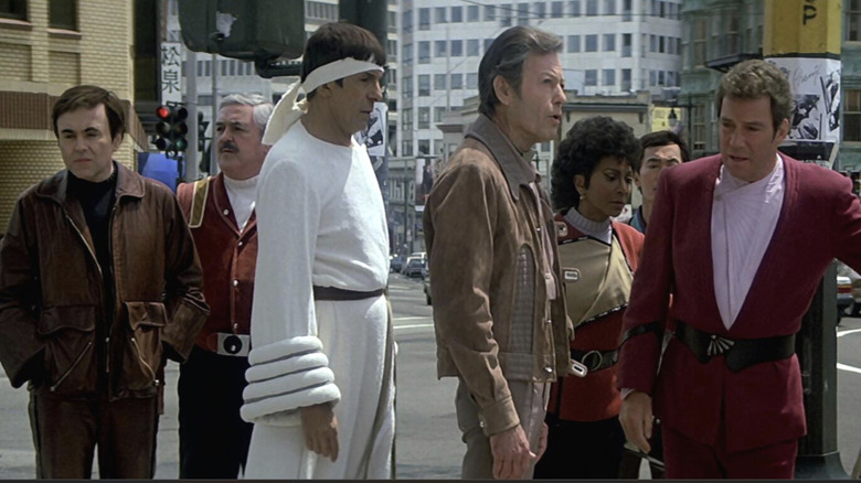 The Enterprise crew lost in 20th century San Francisco in "Star Trek IV: The Voyage Home" (1986)