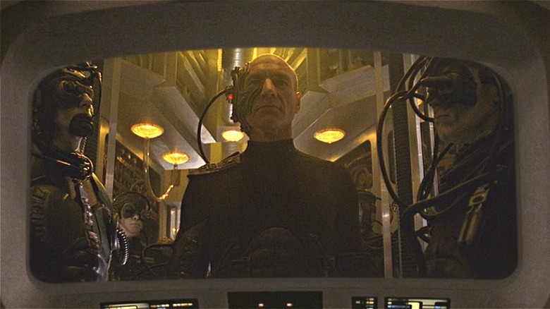 Picard standing tall as a Borg