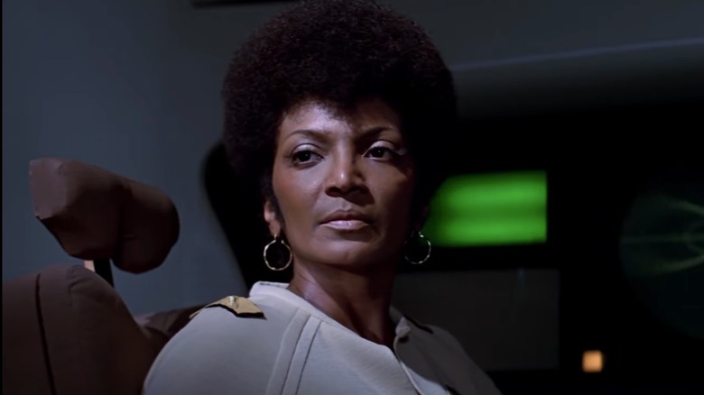 Uhura looking stoic