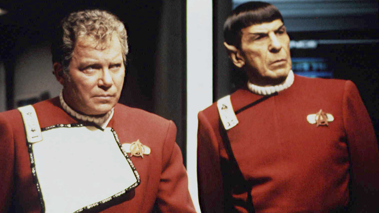 Captain Kirk and Spock in officers uniforms