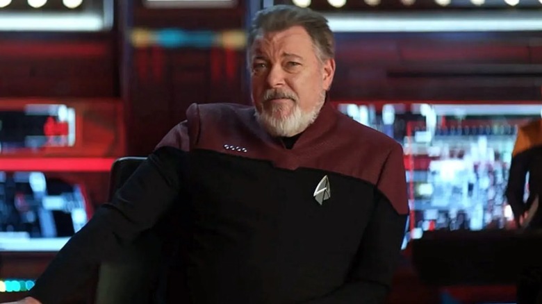 Captain Riker sitting on the bridge in Star Trek: Picard