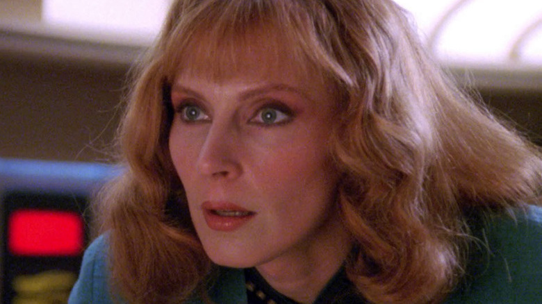 Dr. Crusher on the bridge