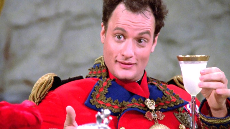 Q dressed as a French general drinking lemonade in Star Trek: The Next Generation (1987 - 1994)