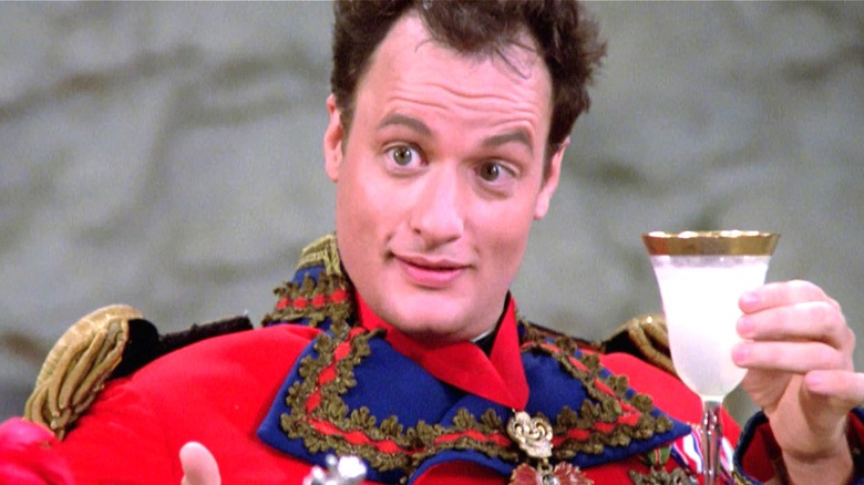 Q dressed as a French general drinking lemonade in "Star Trek: The Next Generation" (1987-1994)