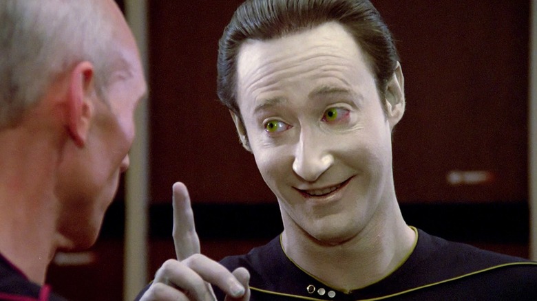 Data smiling in "Star Trek: The Next Generation"