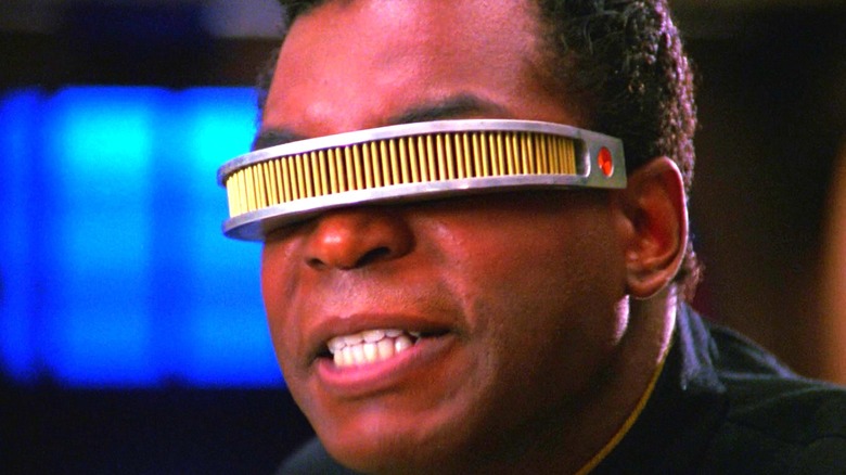 Geordi grits his teeth in "Star Trek: The Next Generation"