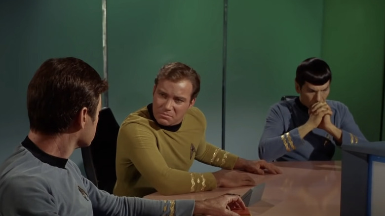 Kirk gives a passionate speech to Bones. 