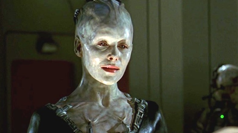 Borg Queen interrogating Data