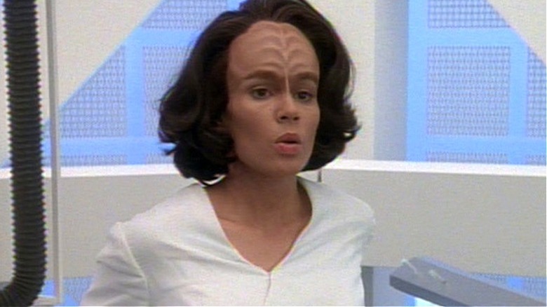 B'Elanna Torres wearing a white gown on Star Trek: Voyager (1995 - 2001)