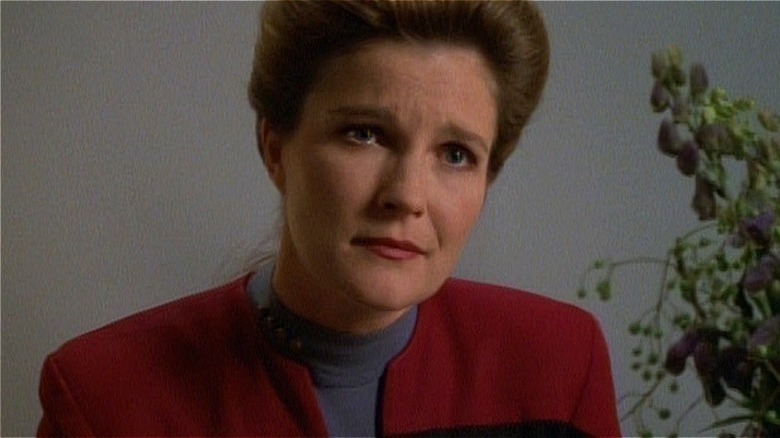 Captain Kathryn Janeway looking sympathetic on Star Trek: Voyager (1995 - 2001)