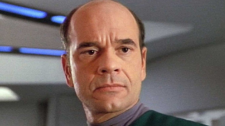 The Doctor wearing Starfleet uniform