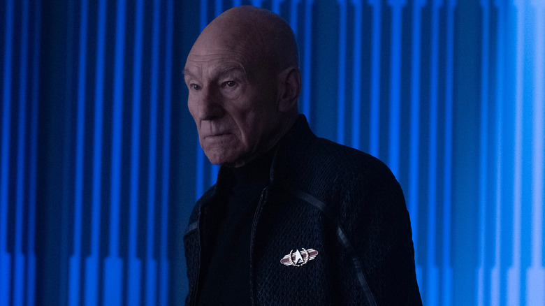 Jean-Luc Picard in front of blue background