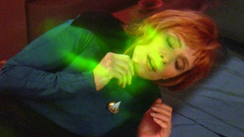 Beverly Crusher makes love to a green ghost on Star Trek: The Next Generation (1987 - 1994)