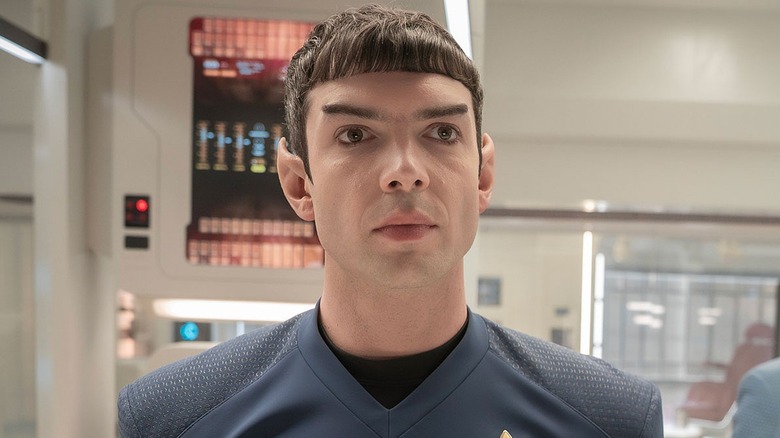 Spock gazing into space on Strange New Worlds (2025)