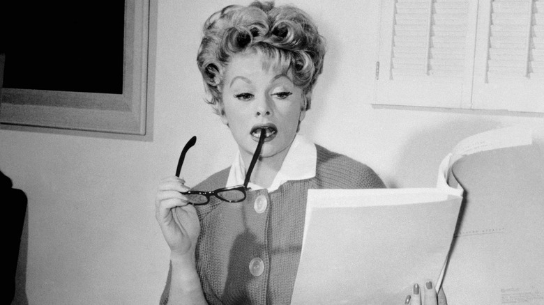 Lucille Ball reading a script