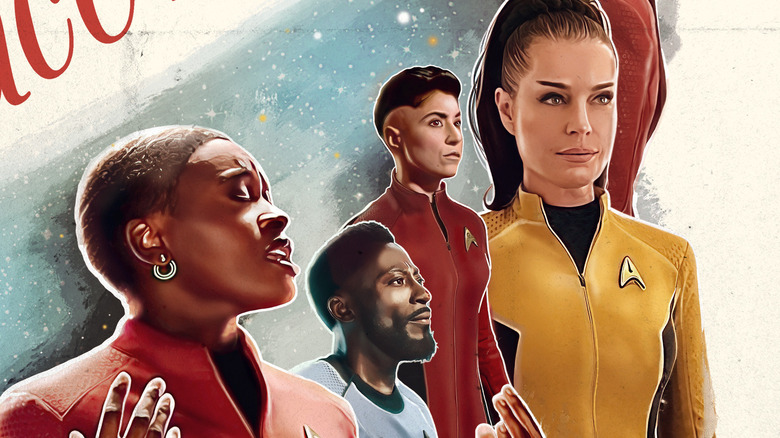 Uhura, M'Benga, Ortegas, and Chin-Riley on musical poster