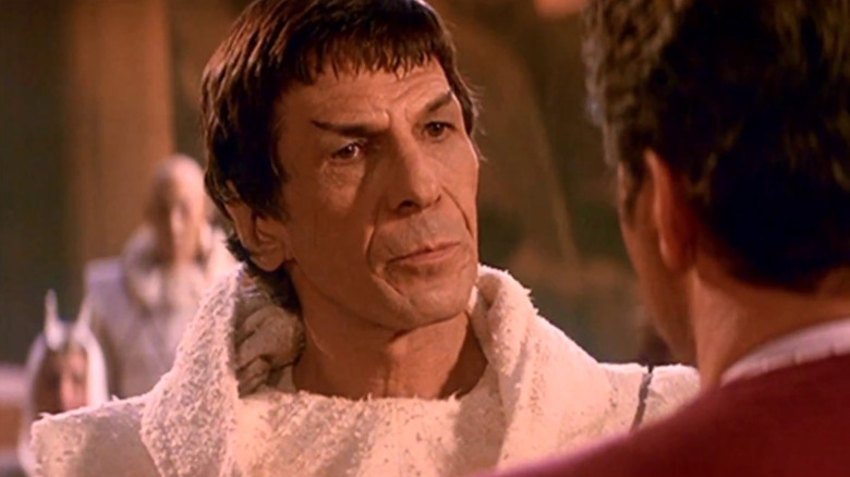 Spock speaks to Kirk on Vulcan in Star Trek III: The Search for Spock