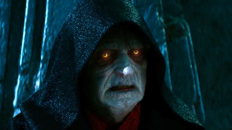 Emperor Palpatine with glowing eyes