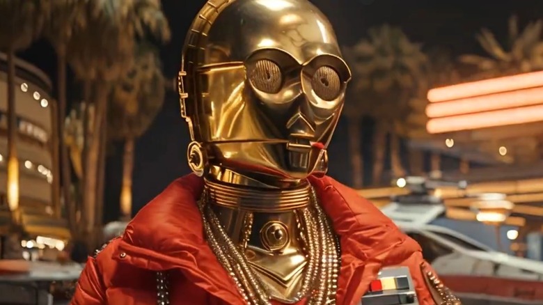C-3PO red coat gold chains