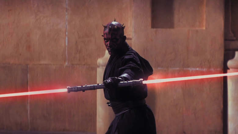 Darth Maul brandishing lightsaber