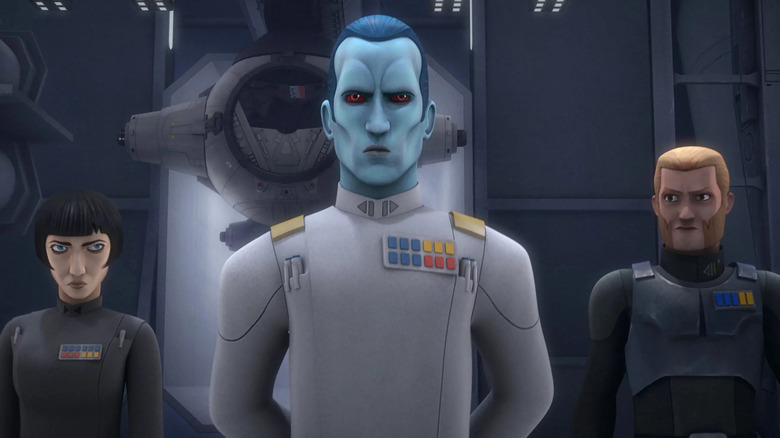 Thrawn flanked by Imperial officers