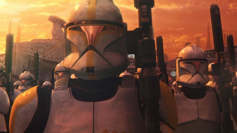 Clone troopers standing in formation