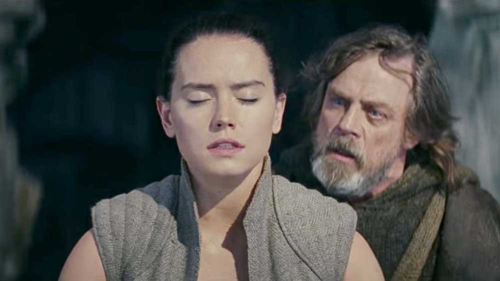 Daisy Ridley as Rey and Mark Hamill as Luke Skywalker The Last Jedi