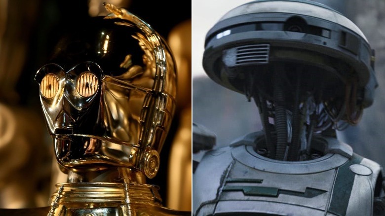 C-3PO and L3-37 both looking into the distance