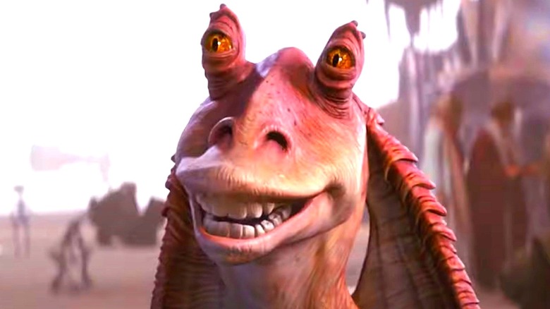 Jar Jar Binks smiling