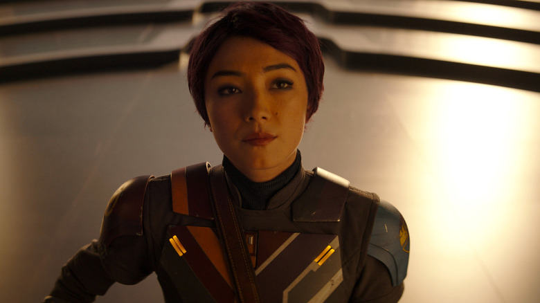 Sabine Wren wears her Mandalorian armor