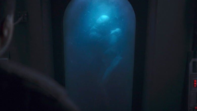 A strand-cast organism in a tank, deep in an old Imperial facility, in The Mandalorian (2020)