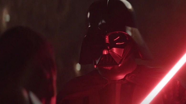 Darth Vader wielding a lightsaber in "Obi Wan Kenobi"