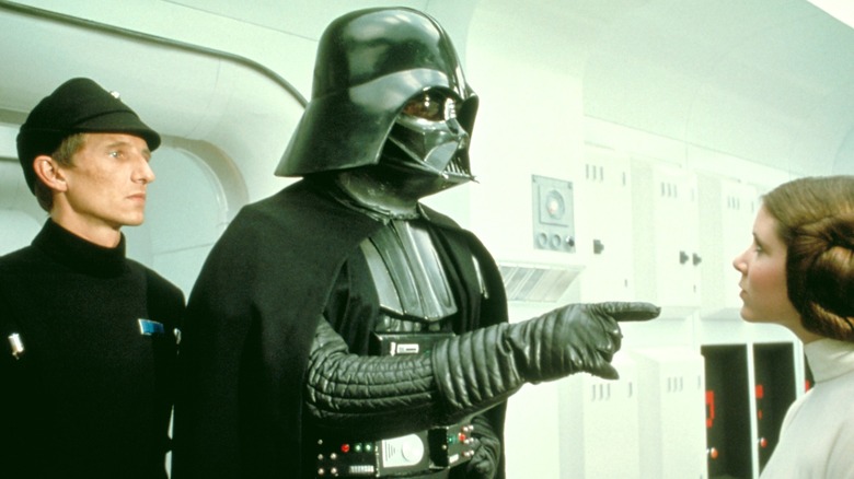 Darth Vader pointing at Princess Leia in 