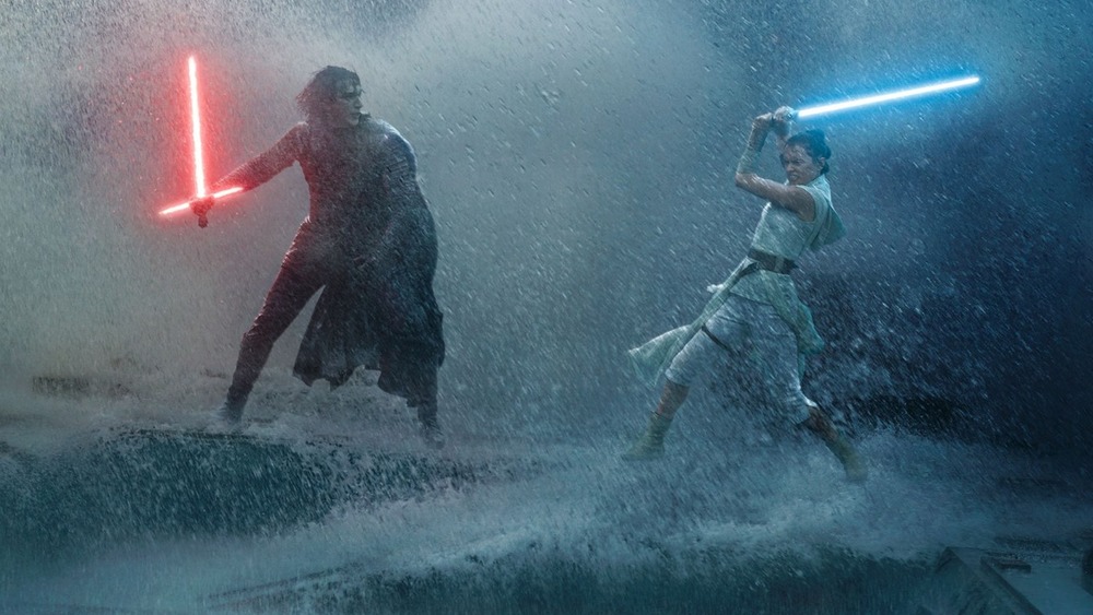 Kylo Ren and Rey fight