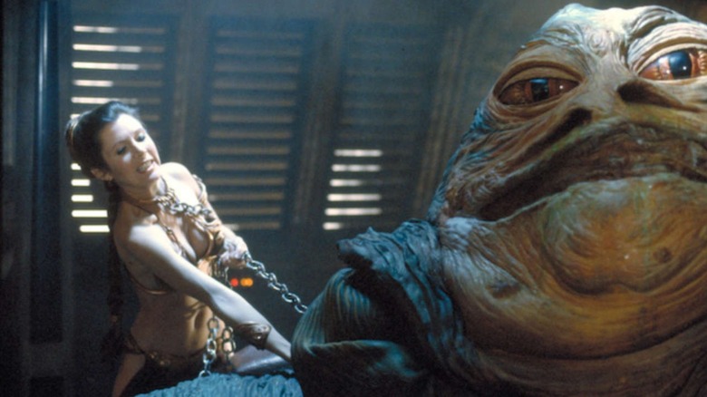 Leia kills Jabba in Star Wars Episode VI: Return of the Jedi