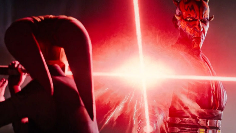 Maul clashing blades with Devon in "Star Wars: Maul — Shadow Lord" (2026)
