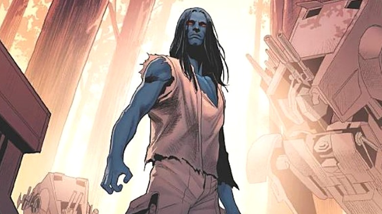 Thrawn with long hair standing by machinery in Star Wars: Thrawn comic