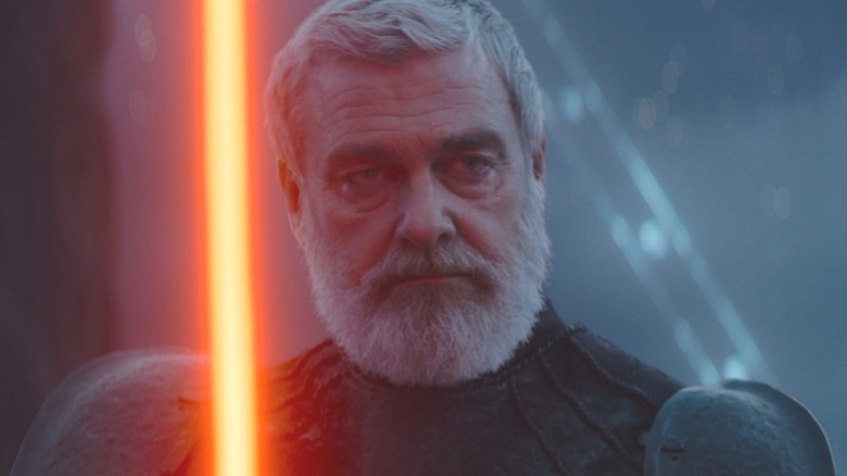 Baylan Skoll wielding his orange-red lightsaber in "Star Wars: Ahsoka" (2023-present)