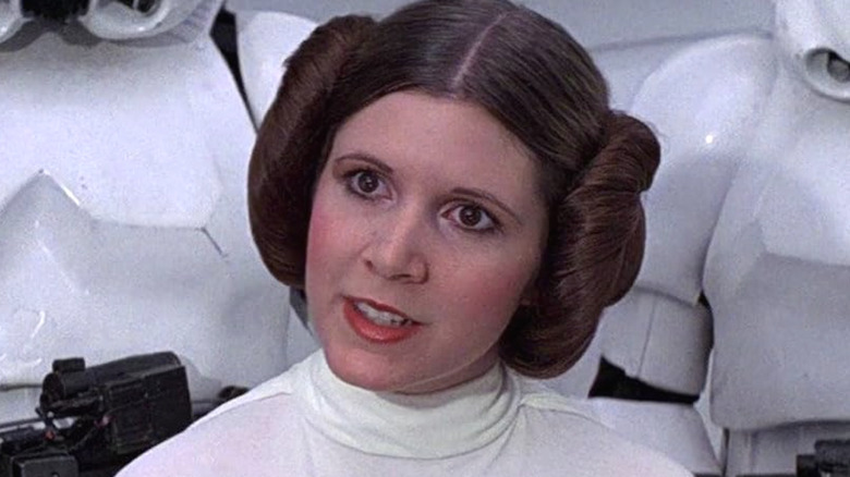Princess Leia surrounded by stormtroopers