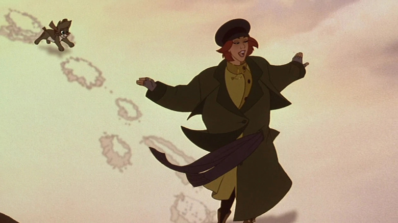 Anya and Pooka walking through the snow in Anastasia